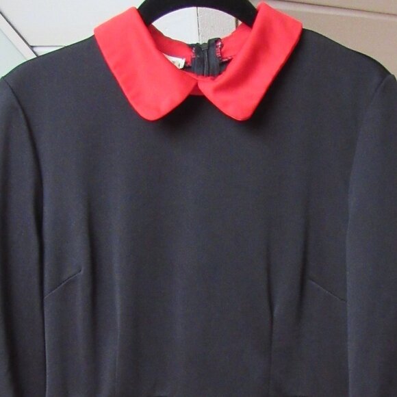 Korean brand black dress with red collar XL - Picture 2 of 5
